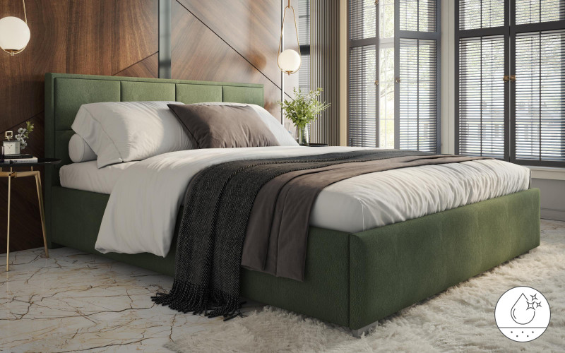 Pat dublu tapitat 160/200 Delanta, verde  1