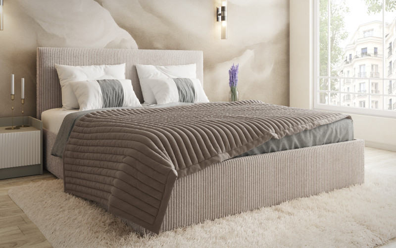 Pat dublu tapitat 160/200 Elit, bej deschis  1