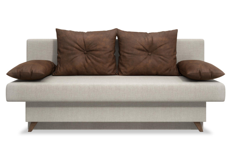 Canapea extensibila Victorio, ivory + maro inchis  1