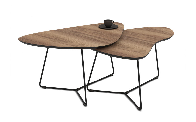 Set masute de cafea Sintra, nuc + negru  1