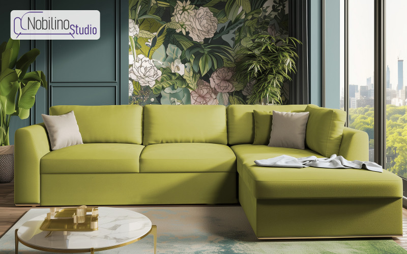 Coltar extensibil Toscana, verde + maro deschis  1