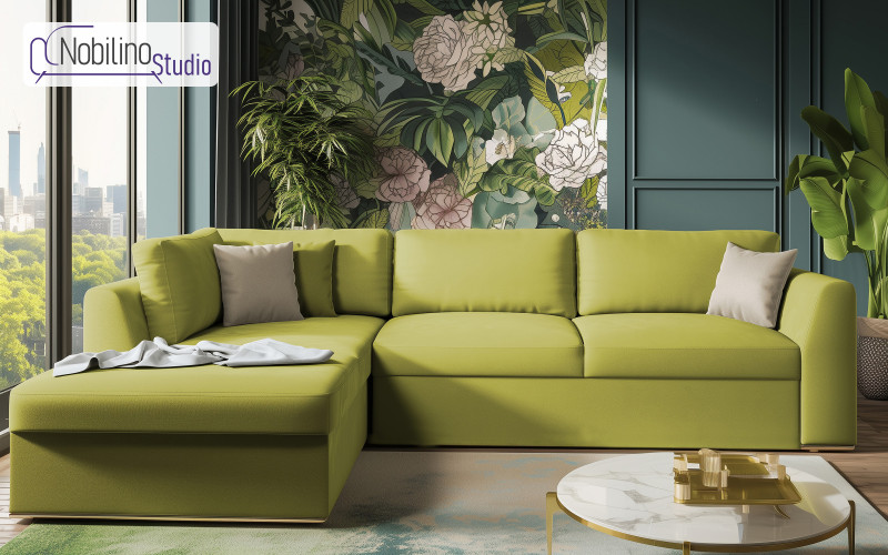 Coltar extensibil Toscana, verde + maro deschis  1