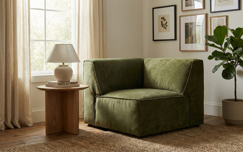 Colt din coltar modular Verso, verde inchis  1