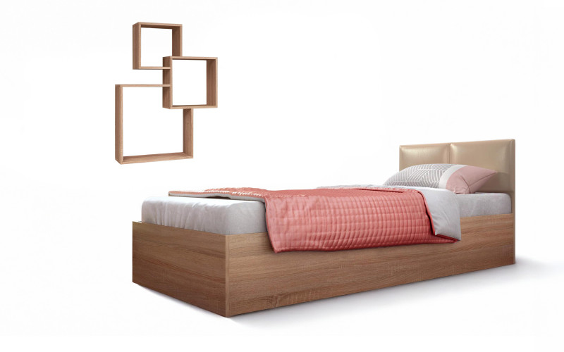 Set Pat Magdalena + etajera Deya, stejar sonoma + piele bej  1