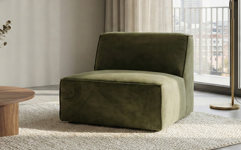 Fotoliu din coltar modular Verso, verde inchis  1