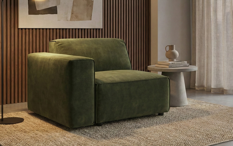 Fotoliu din coltar modular Verso, verde inchis  1