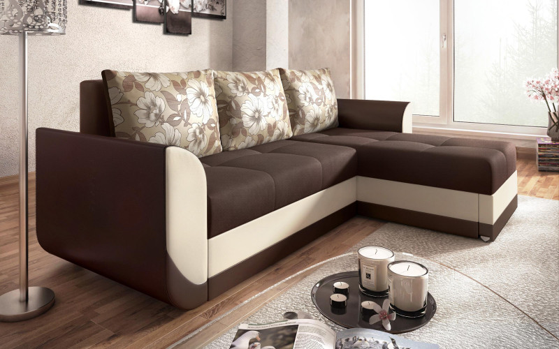 Coltar extensibil Modus, maro + piele bej + piele maro  1