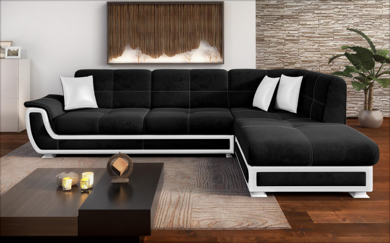 Coltar extensibil + mecanism click- clack Princess II, negru + piele alba  3