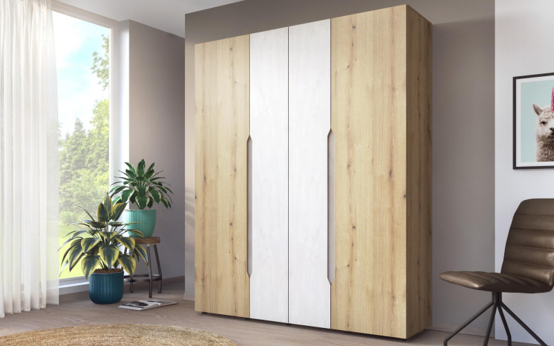 Шкаф Эван, дуб эвок + шелк  1