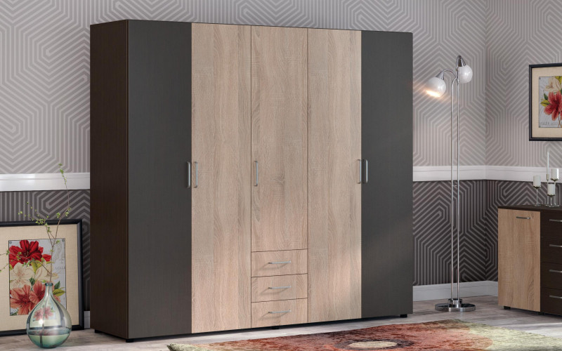 Dulap Medeea, wenge + stejar sonoma  1