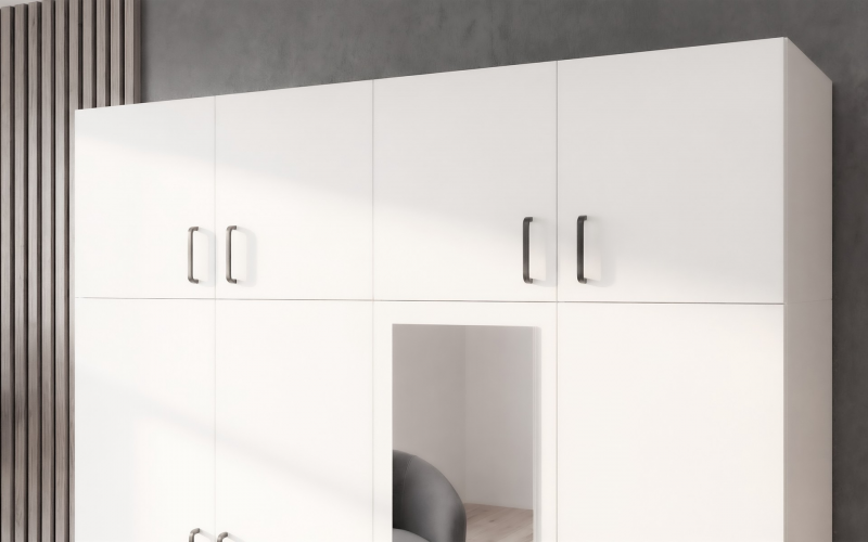 Corp suprapozabil pentru dulap cu 4 usi Bruno si Masimo, alb  1