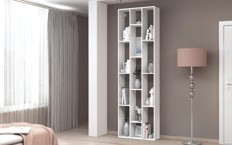 Biblioteca Stain, alb lucios  1