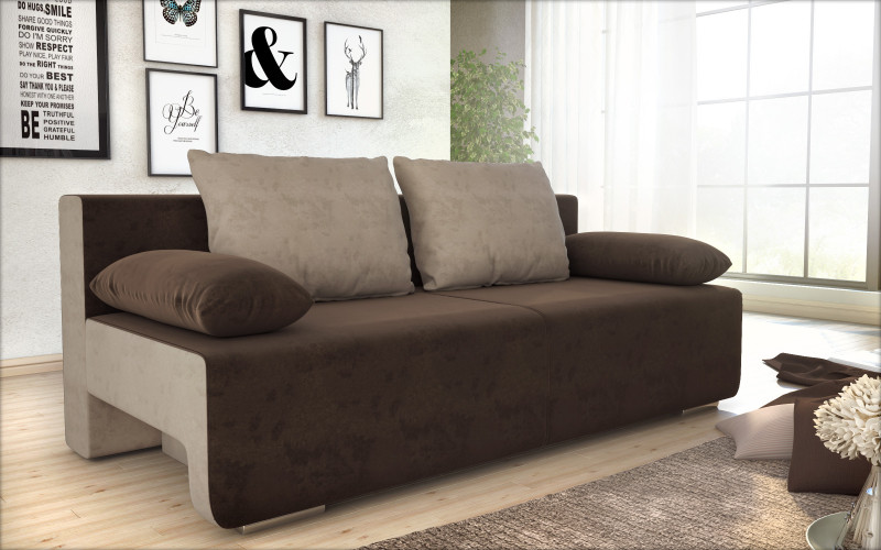 Canapea extensibila Keira, maro inchis + bej inchis  1