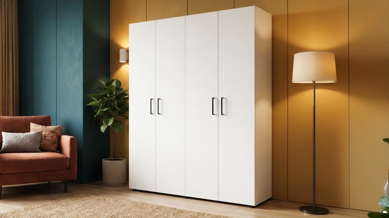 Dulap cu bara pentru umerase si rafturi Masimo Space 2, alb  1