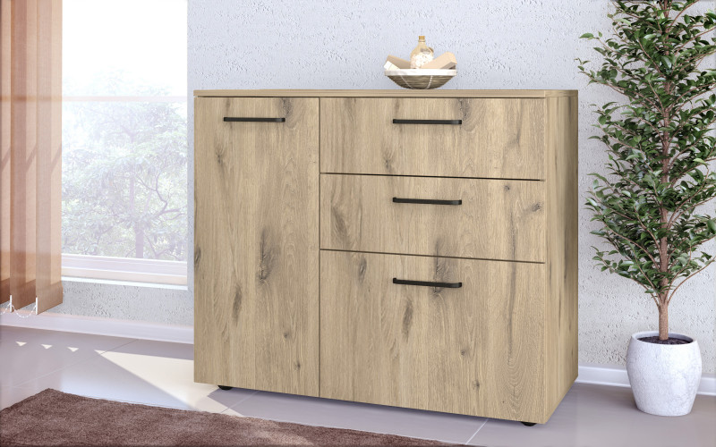 Comoda Aston, stejar scandinav deschis  2