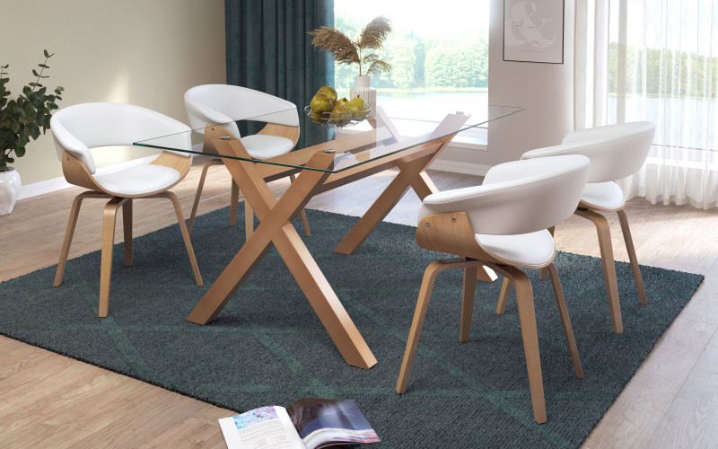 Scaun de masa Armond, alb  1