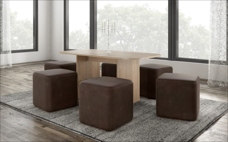 Taburet Doli, piele vintage  1