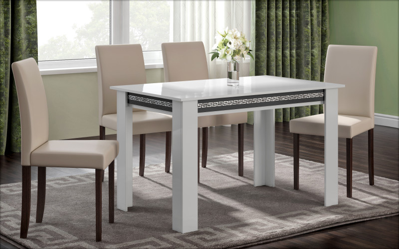 Masa dining Filda, alb lucios  1