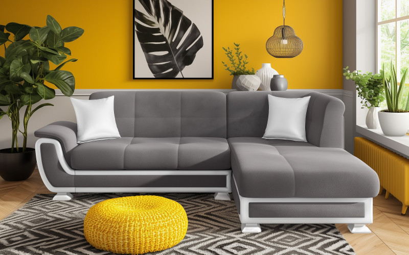 Coltar extensibil + mecanism click- clack Princess S II, gri + piele alba  1