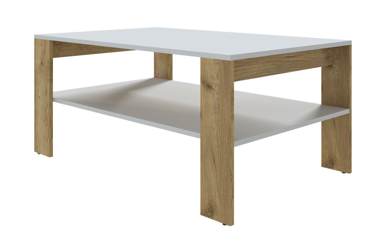 Masuta de cafea Stalon, stejar craft auriu + alb  2