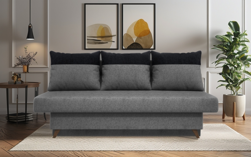 Canapea extensibila Marty, gri inchis + negru  1