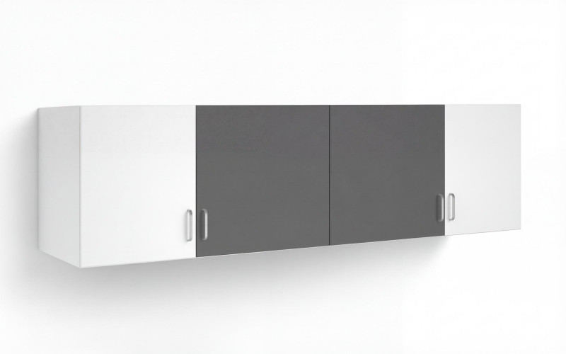 Corp suprapozabil pentru dulap Porto, alb mat + antracit mat  1