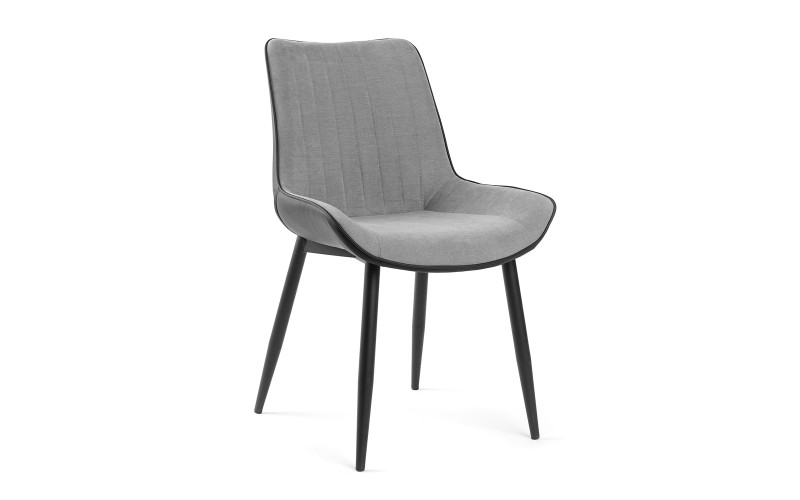 Scaun de masa Neoron, gri deschis + piele neagra  1
