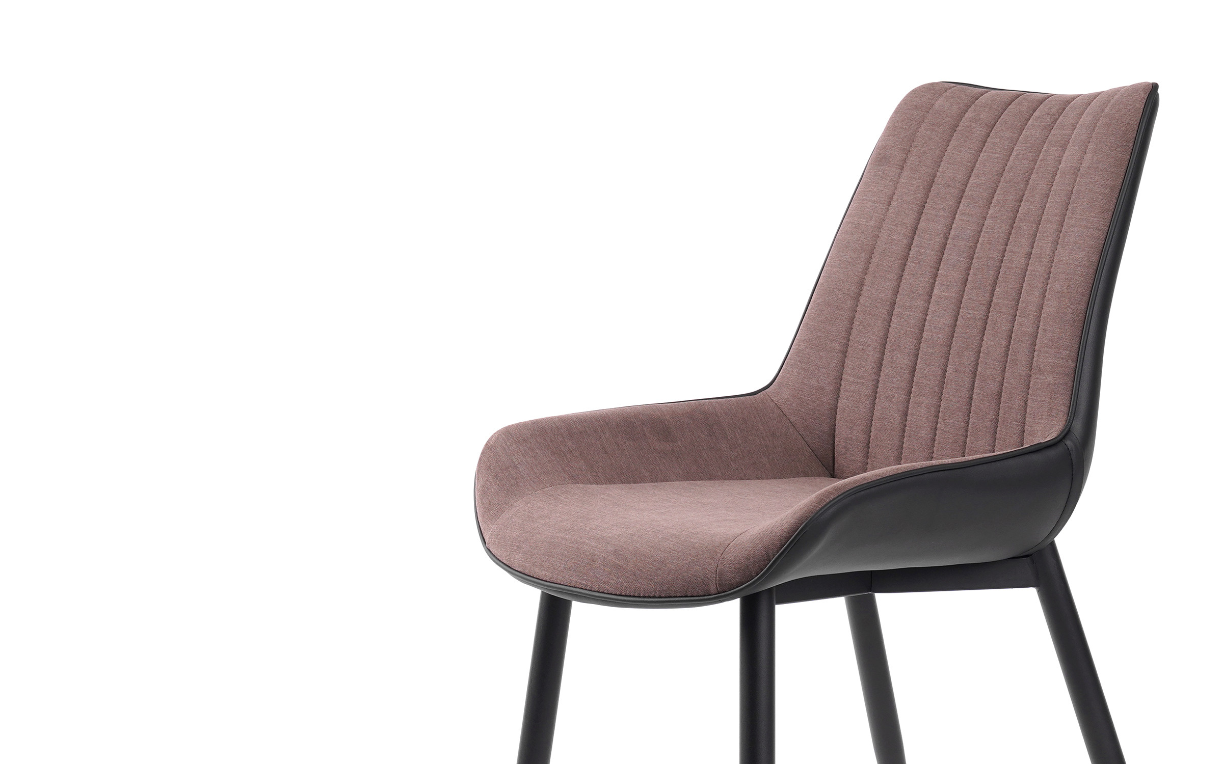 Scaun de masa Neoron, maro + piele neagra  4