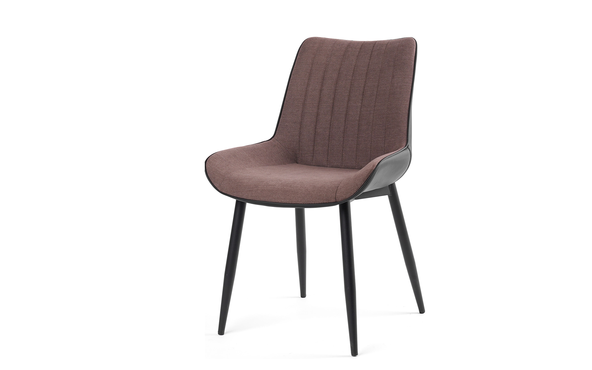 Scaun de masa Neoron, maro + piele neagra  2