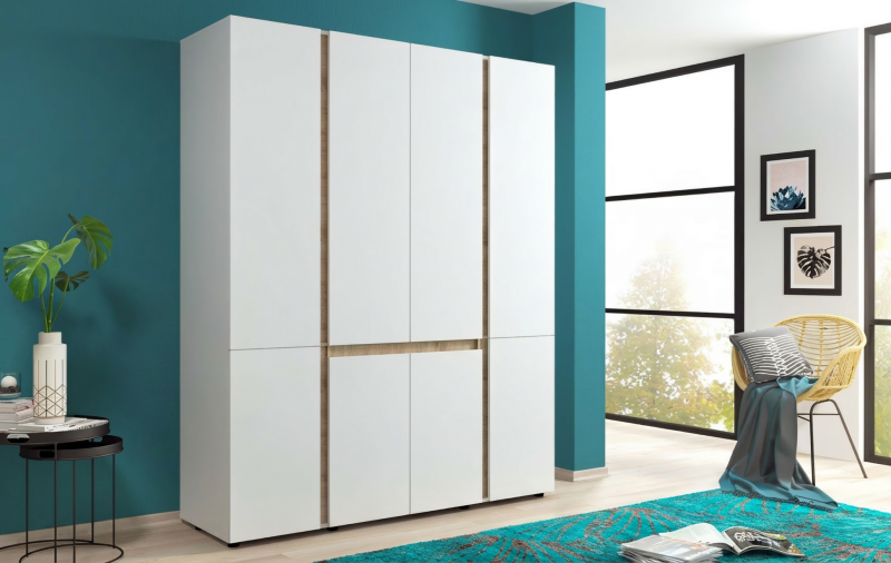 Dulap Omonia, alb + stejar sonoma  1