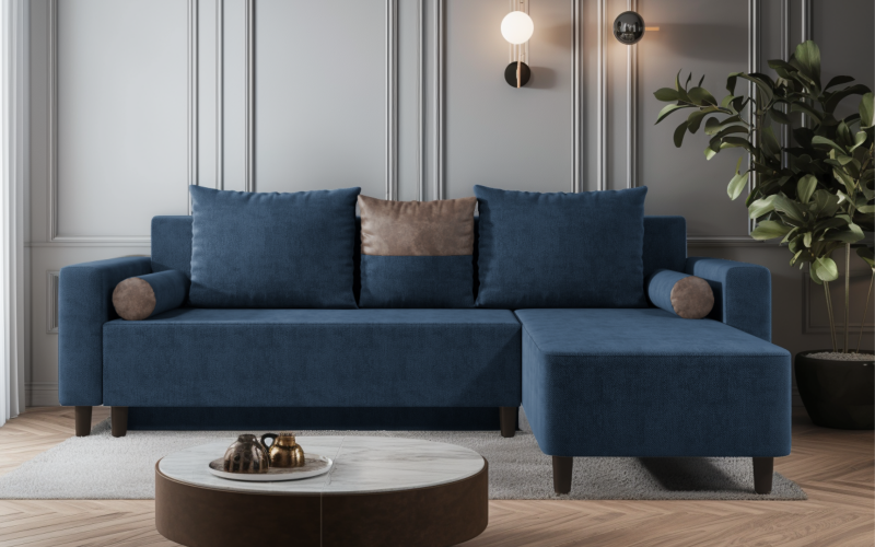 Coltar extensibil Oreon, albastru + maro  1