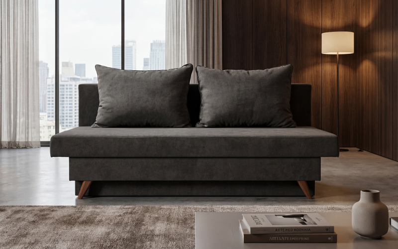 Canapea extensibila Rayan, gri-maroniu  1