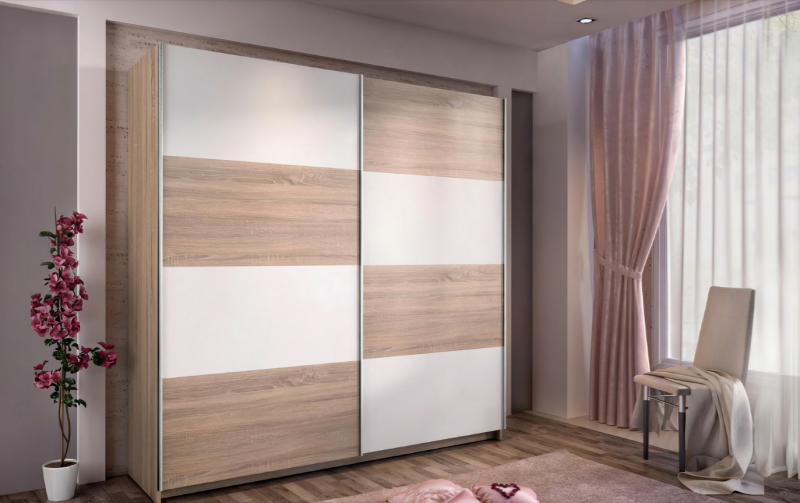 Dulap Tandem, stejar sonoma + alb  1