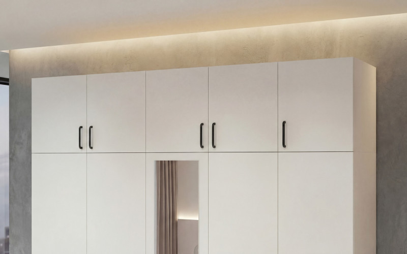 Corp suprapozabil pentru dulap cu 5 usi Bruno si Masimo, alb  1