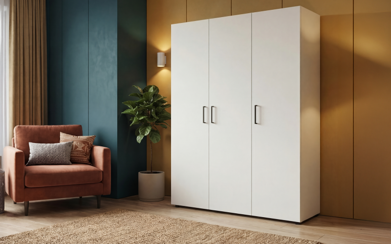 Dulap cu bara pentru umerase si rafturi Masimo Balance 2, alb  1