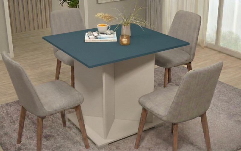 Masa dining Aurea XL, nisipiu mat + petrol  1