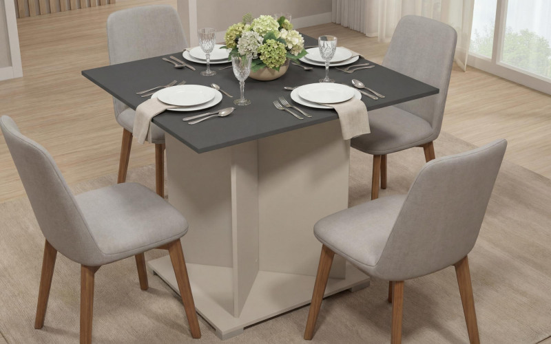 Masa dining Aurea XL, nisipiu mat + antracit mat  1